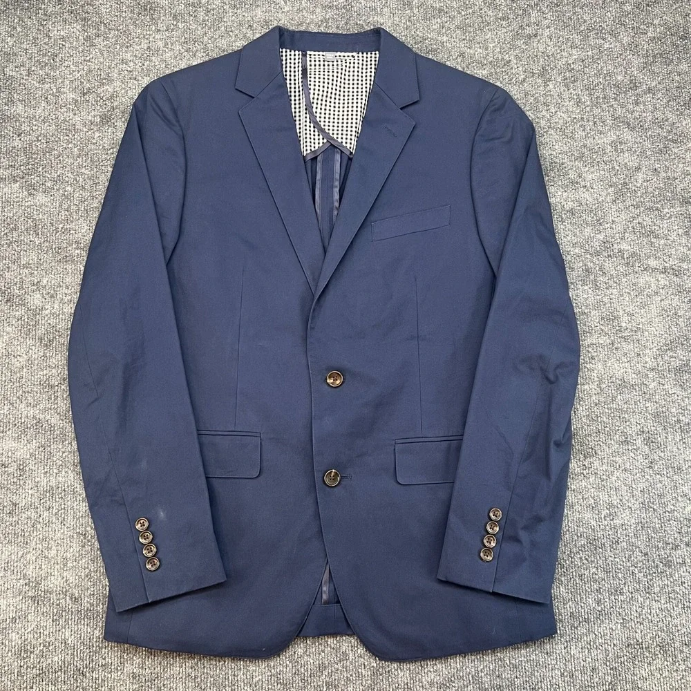 Bonobos Blazer Men's 38R Blue Cotton Slim Fit Unlined Preppy